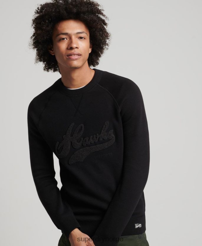 Superdry svart klær 86P46D1342 vintage varsity strikk menn