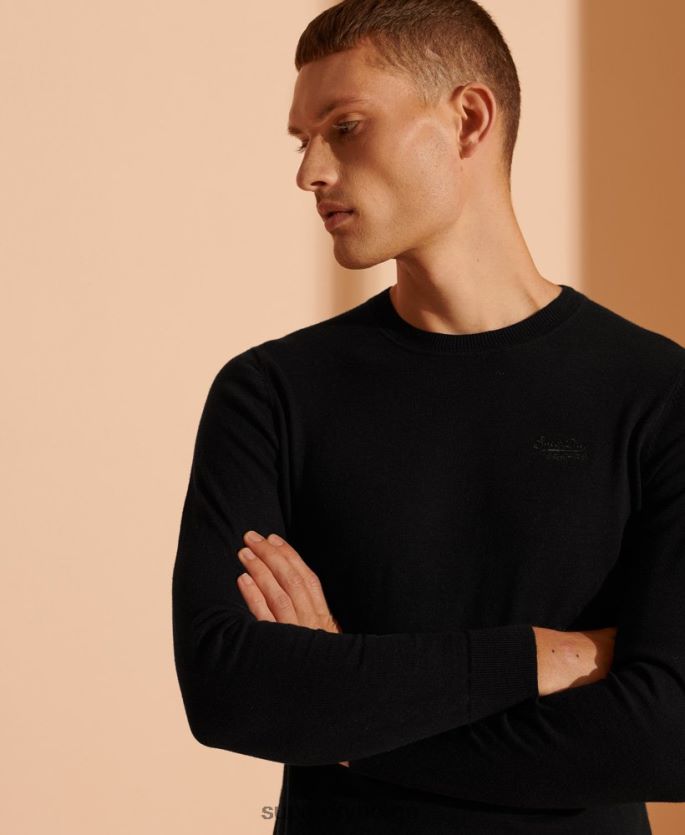 Superdry svart klær 86P46D5327 orange label crew jumper menn