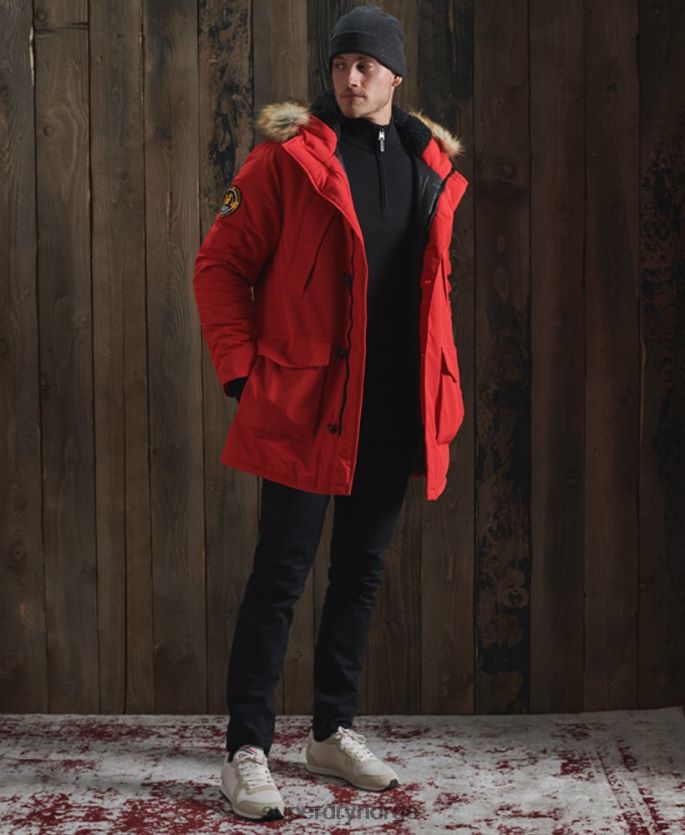 Superdry svart klær 86P46D5331 oransje merket henley genser i bomull menn