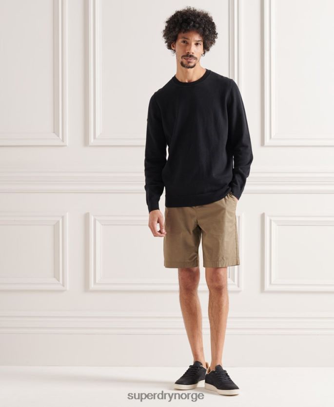Superdry svart klær 86P46D5338 strikket genser i bomull menn