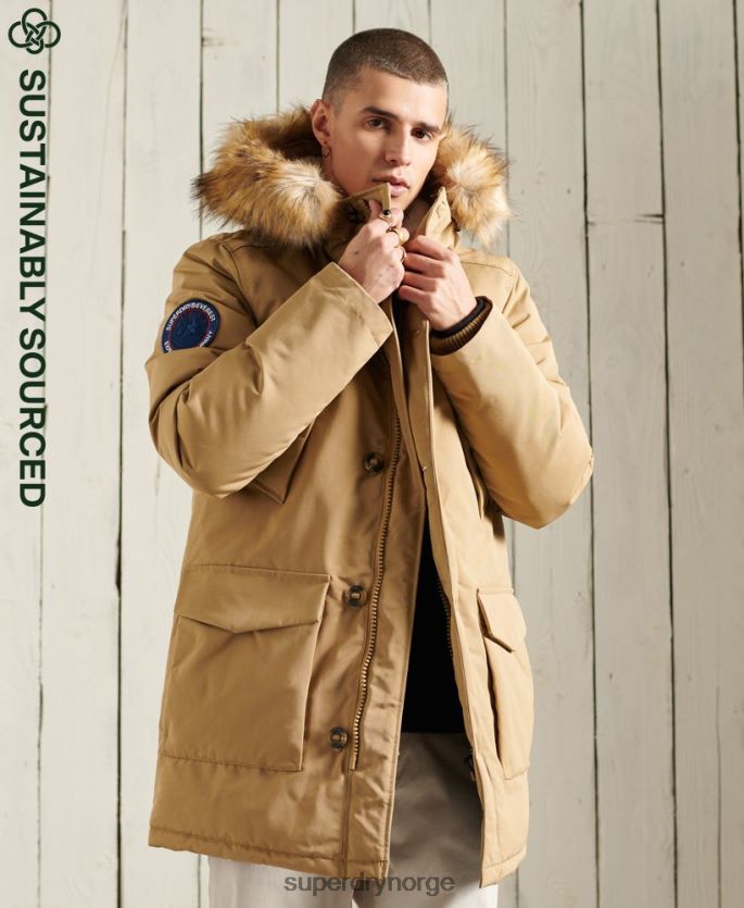 Superdry beige klær 86P46D1079 everest parkasjakke menn