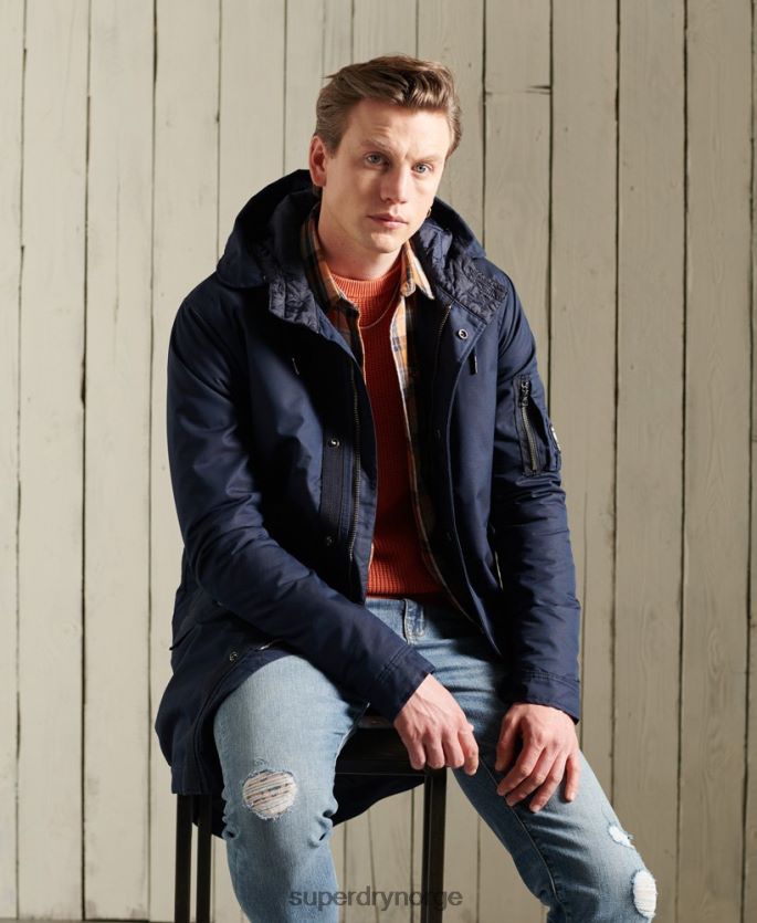 Superdry blå klær 86P46D4760 service mellomvekts parkasjakke menn