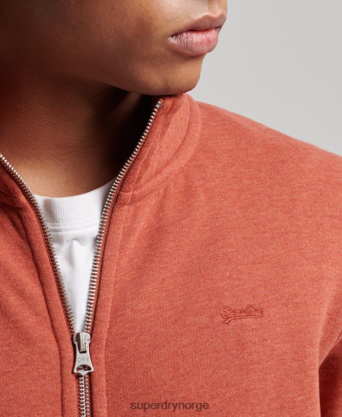 Superdry brun klær 86P46D5066 organisk bomull vintage logo glidelås spor topp menn