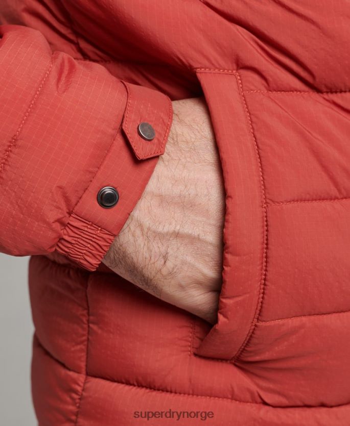 Superdry brun klær 86P46D959 kort lett pufferfrakk menn