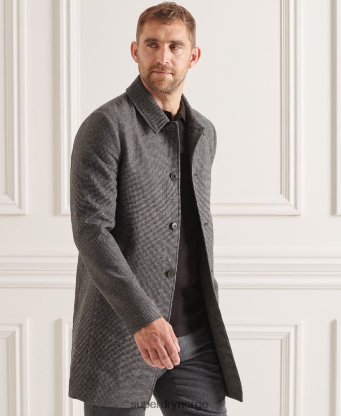 Superdry grå klær 86P46D4624 studios lett bilfrakk i ull menn