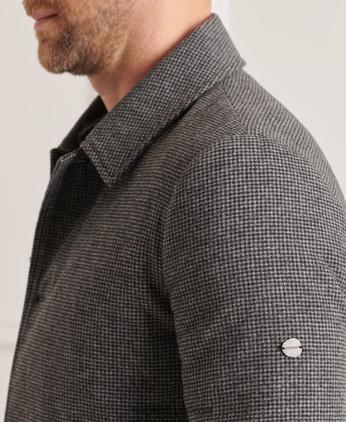 Superdry grå klær 86P46D4624 studios lett bilfrakk i ull menn