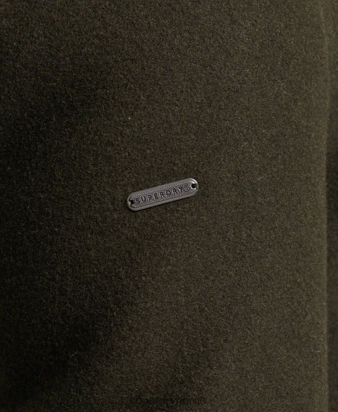 Superdry grønn klær 86P46D1043 avtakbart fôr ull bykåpe menn
