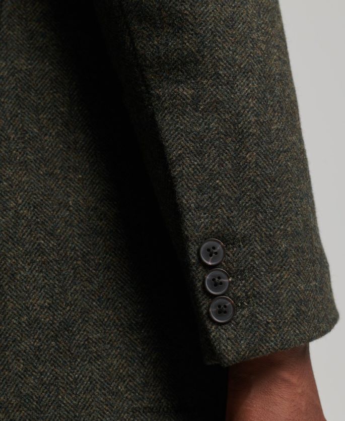 Superdry grønn klær 86P46D1113 avtakbart fôr ull bykåpe menn