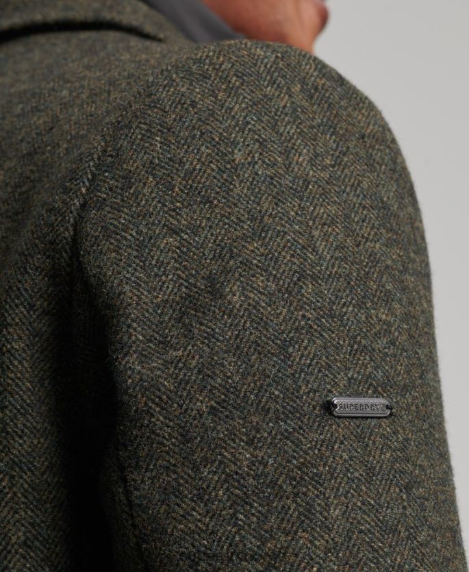 Superdry grønn klær 86P46D1113 avtakbart fôr ull bykåpe menn