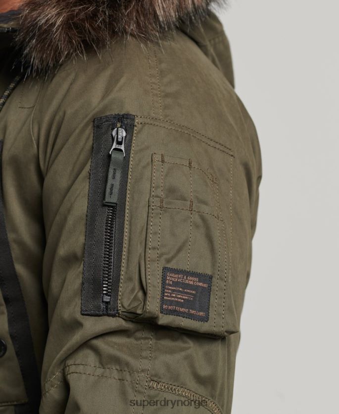 Superdry grønn klær 86P46D4573 original & vintage parka kåpe menn