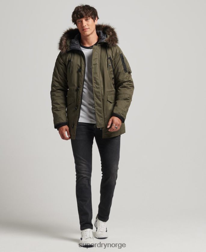 Superdry grønn klær 86P46D4573 original & vintage parka kåpe menn