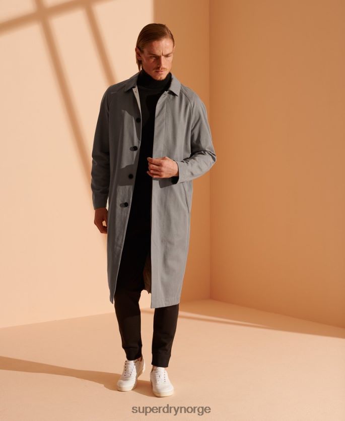 Superdry lysegrå klær 86P46D1148 klassisk mac-kåpe i begrenset opplag menn