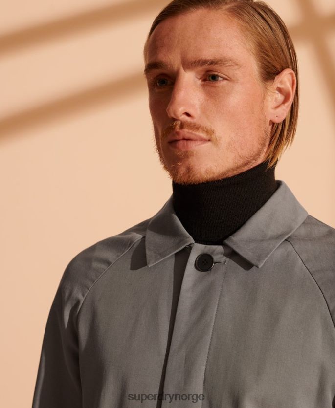 Superdry lysegrå klær 86P46D1148 klassisk mac-kåpe i begrenset opplag menn