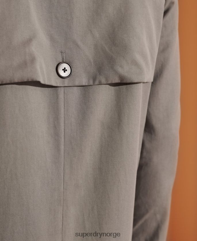 Superdry lysegrå klær 86P46D1148 klassisk mac-kåpe i begrenset opplag menn