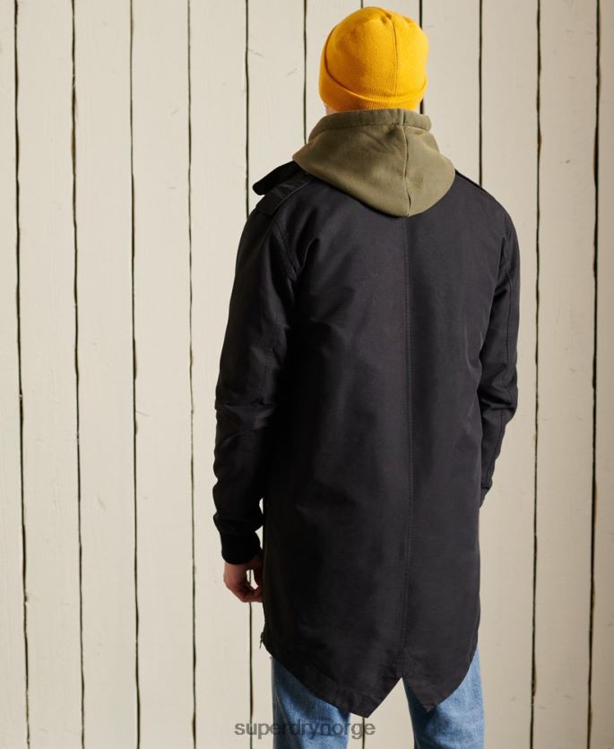 Superdry mørk grå klær 86P46D4576 militær premium parkasjakke menn