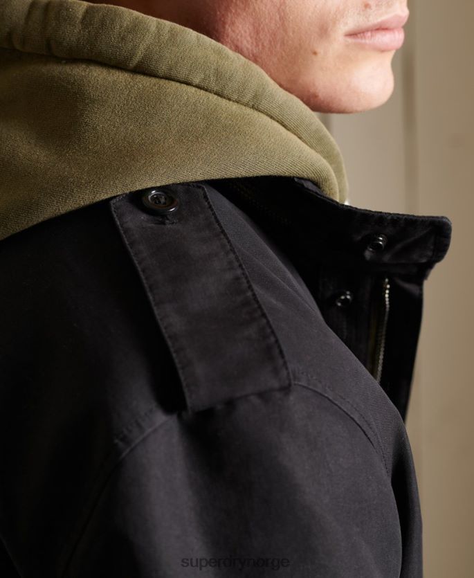 Superdry mørk grå klær 86P46D4576 militær premium parkasjakke menn