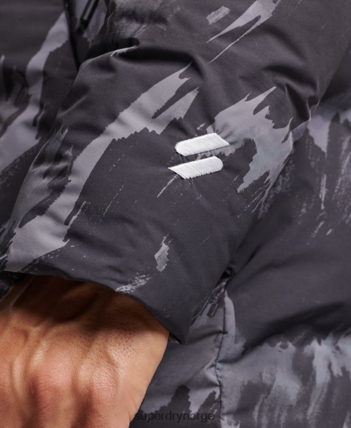 Superdry mørk grå klær 86P46D5365 boksy pufferfrakk menn