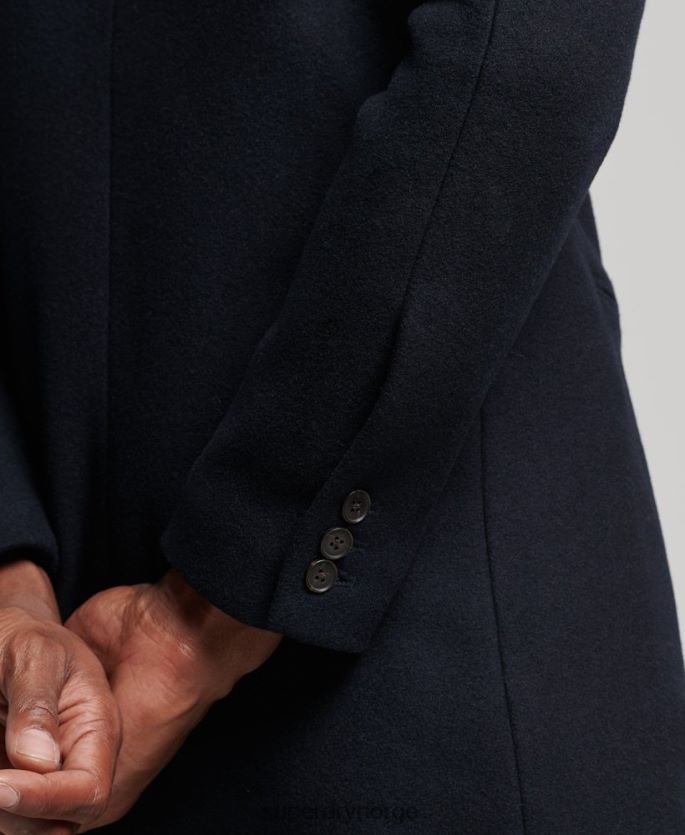 Superdry marinen klær 86P46D1023 avtakbart fôr ull bykåpe menn