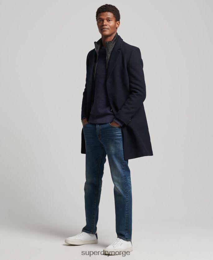 Superdry marinen klær 86P46D1023 avtakbart fôr ull bykåpe menn