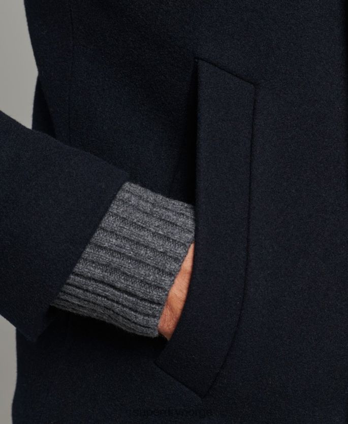 Superdry marinen klær 86P46D1146 kort ertefrakk i ullblanding menn