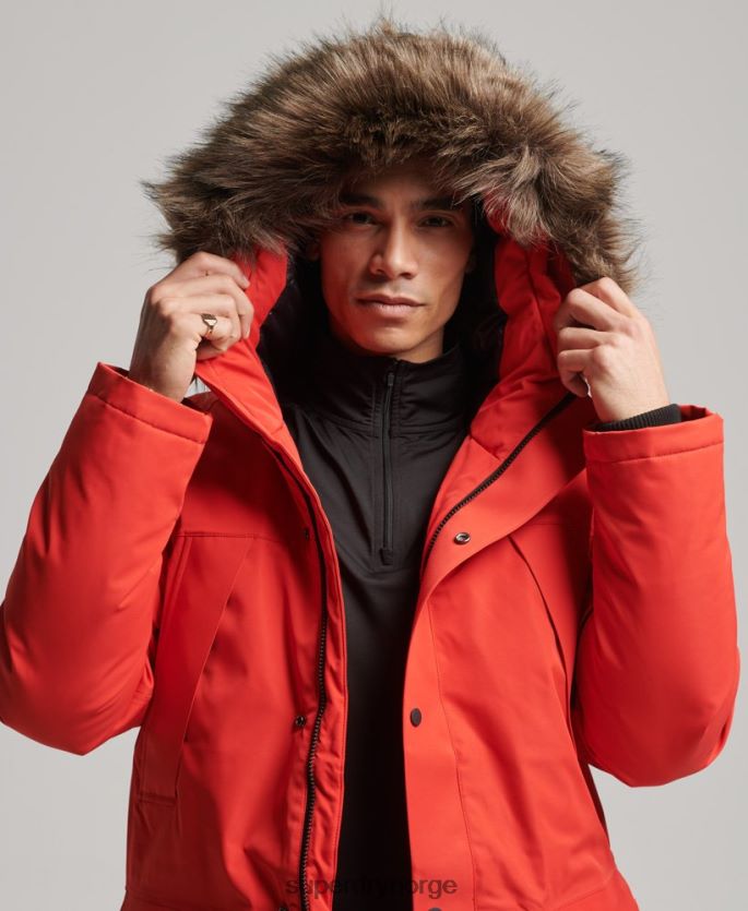 Superdry rød klær 86P46D4515 everest down snow parka coat menn