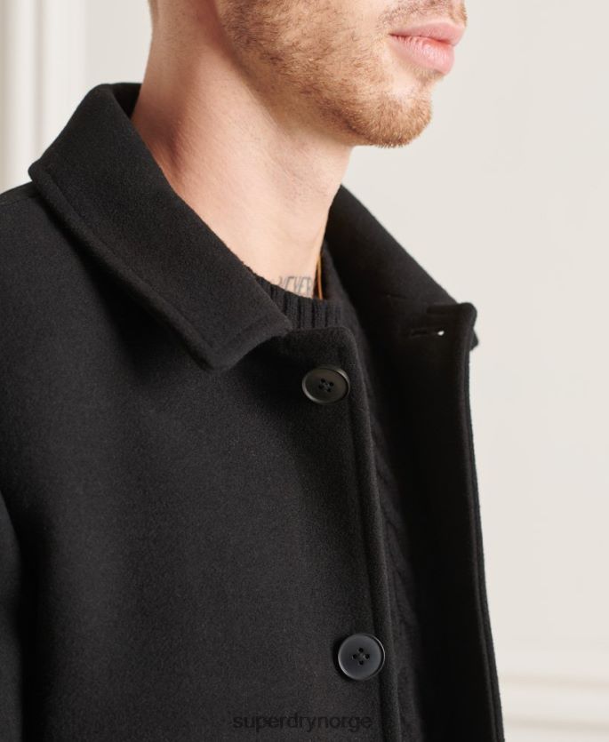 Superdry svart klær 86P46D1150 studios ull bil frakk menn