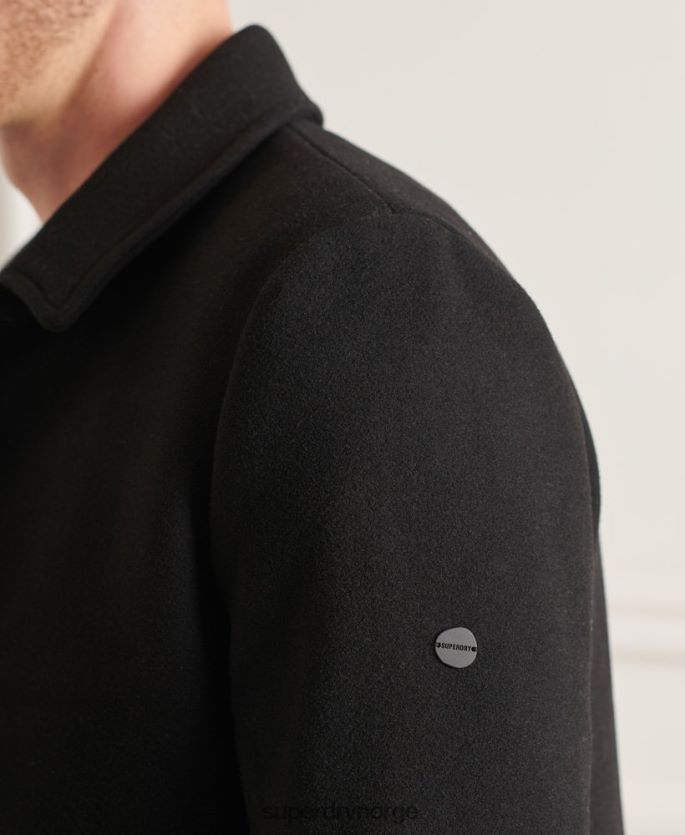 Superdry svart klær 86P46D1150 studios ull bil frakk menn
