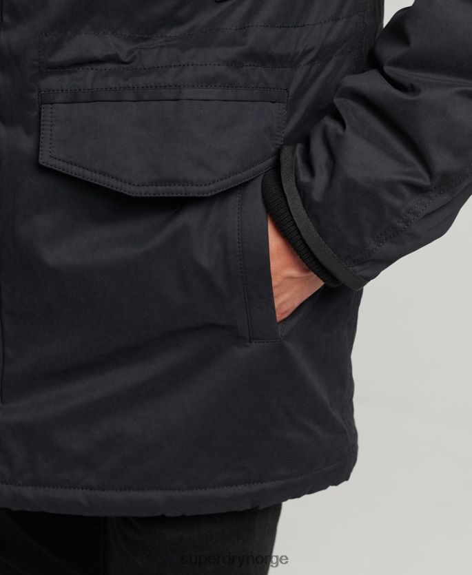 Superdry svart klær 86P46D4542 original & vintage parka kåpe menn