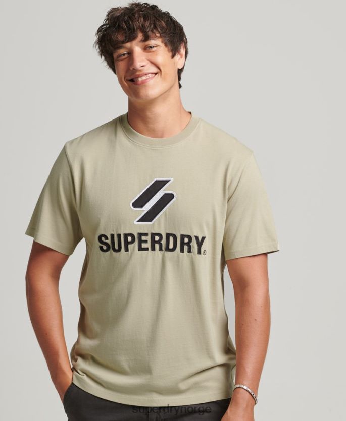 Superdry beige klær 86P46D4815 s logo stablet applikasjons-t-skjorte menn