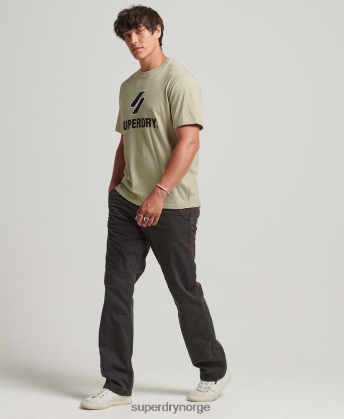 Superdry beige klær 86P46D4815 s logo stablet applikasjons-t-skjorte menn