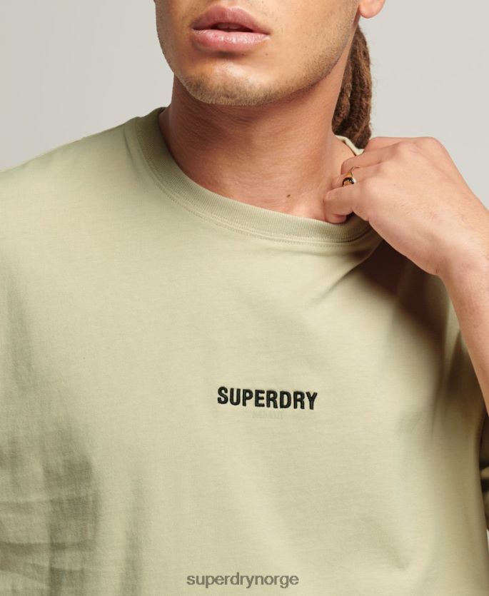 Superdry beige klær 86P46D4835 kode mikro logo t-skjorte menn