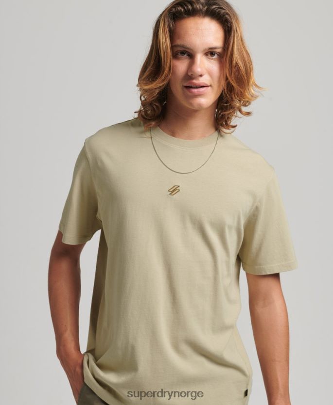 Superdry beige klær 86P46D4970 viktig t-skjorte med løs passform med logo menn