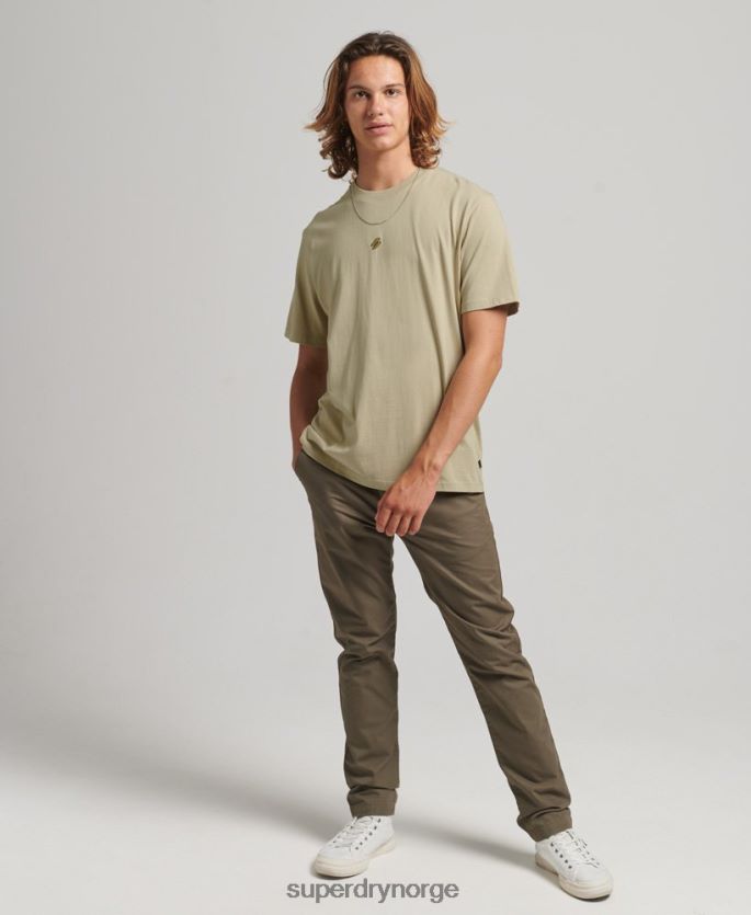 Superdry beige klær 86P46D4970 viktig t-skjorte med løs passform med logo menn