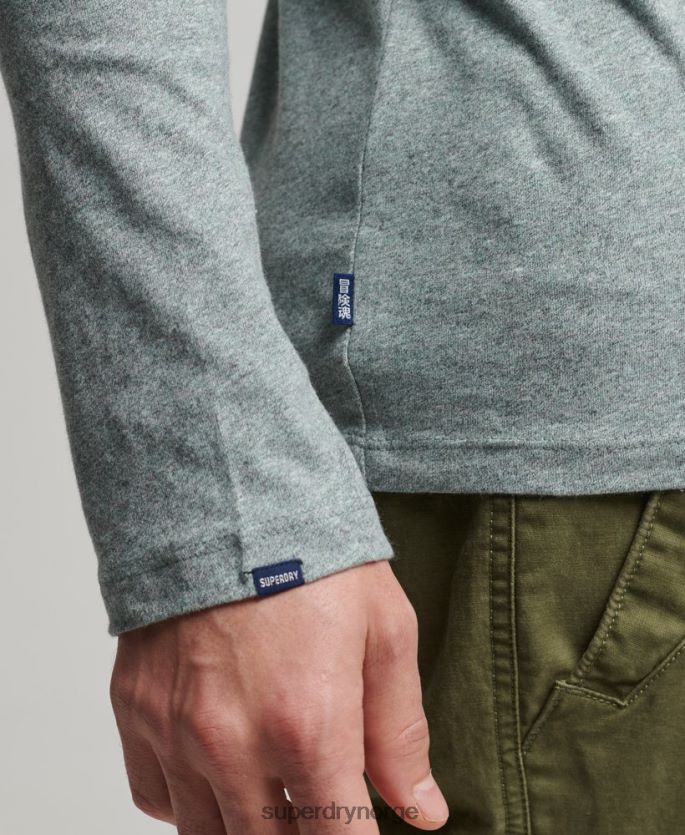 Superdry blå klær 86P46D1486 vintage logobrodert topp i økologisk bomull menn