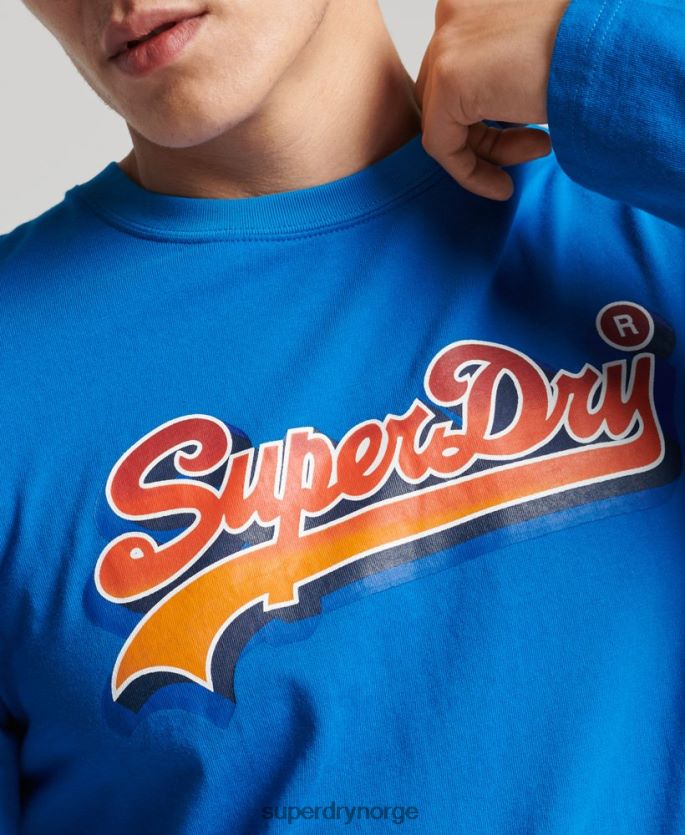 Superdry blå klær 86P46D1566 vintage logo sesongbasert topp menn