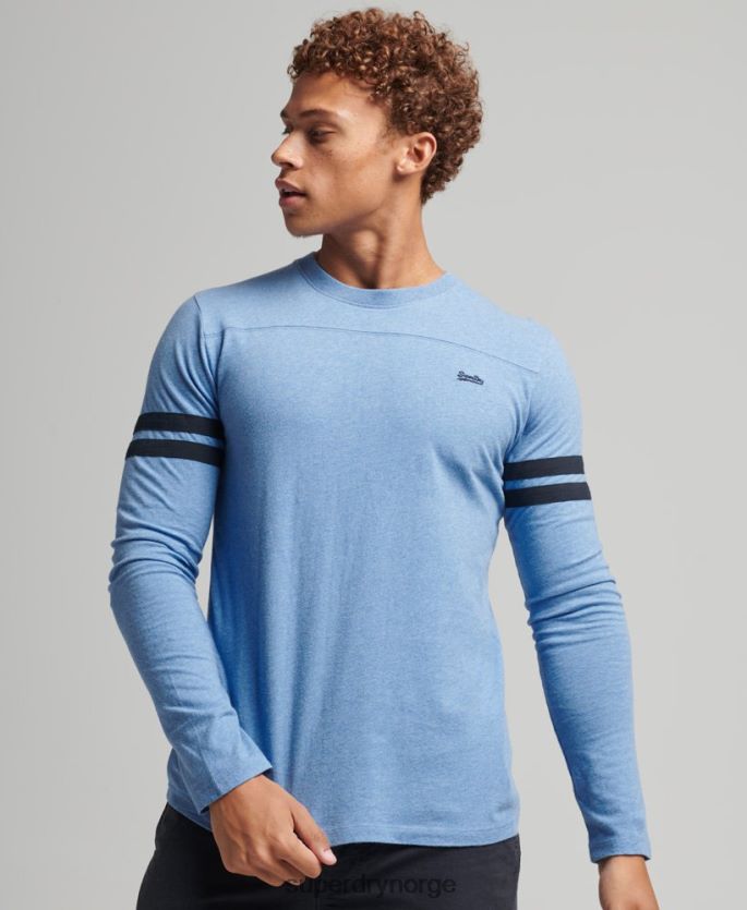 Superdry blå klær 86P46D1567 vintage-logo-quarterback-topp i økologisk bomull menn
