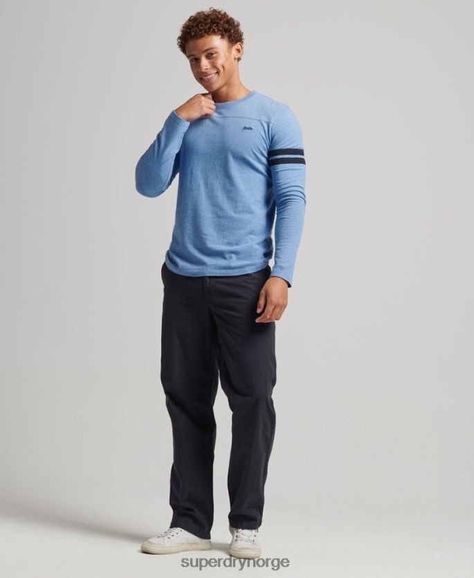 Superdry blå klær 86P46D1567 vintage-logo-quarterback-topp i økologisk bomull menn