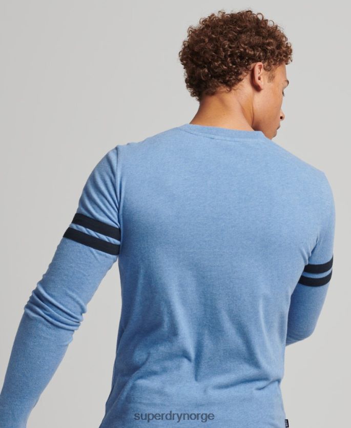 Superdry blå klær 86P46D1567 vintage-logo-quarterback-topp i økologisk bomull menn
