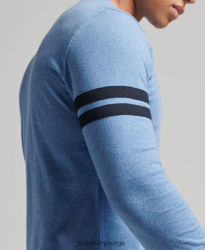 Superdry blå klær 86P46D1567 vintage-logo-quarterback-topp i økologisk bomull menn