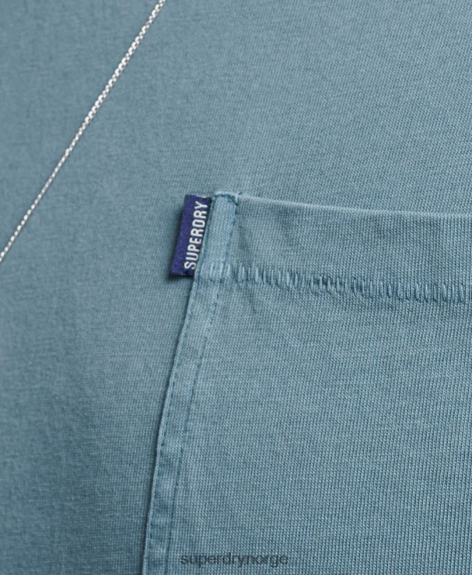 Superdry blå klær 86P46D4814 t-skjorte med lommer i økologisk bomull menn