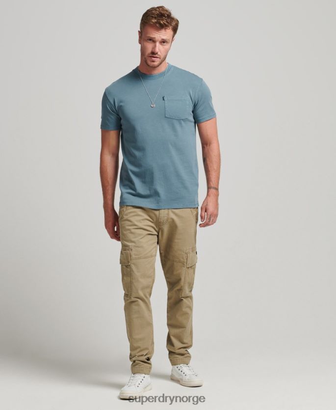Superdry blå klær 86P46D4814 t-skjorte med lommer i økologisk bomull menn