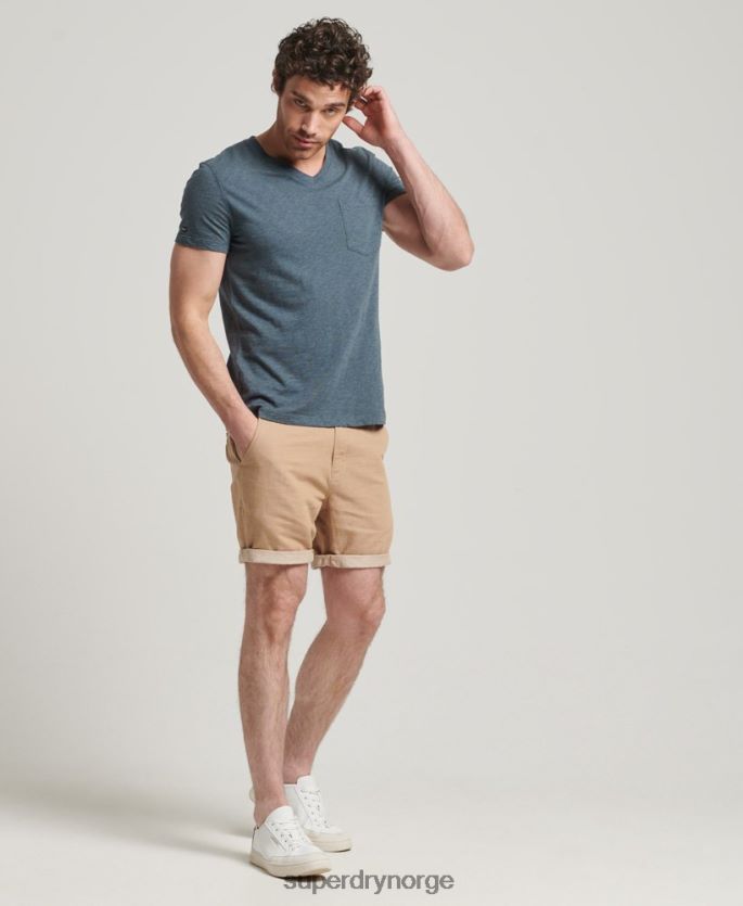 Superdry blå klær 86P46D4819 t-skjorte med v-hals i økologisk bomull menn