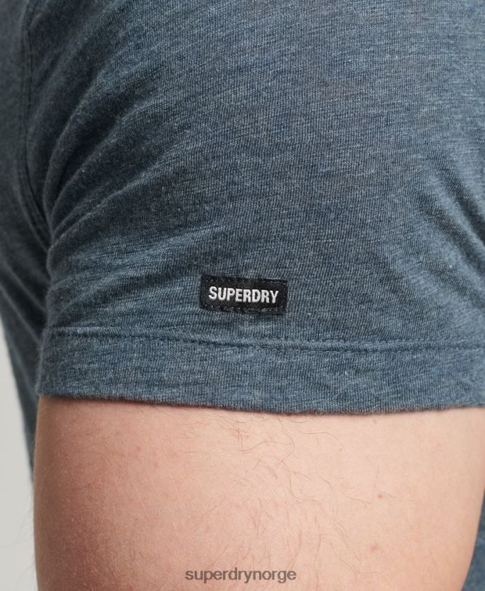 Superdry blå klær 86P46D4819 t-skjorte med v-hals i økologisk bomull menn