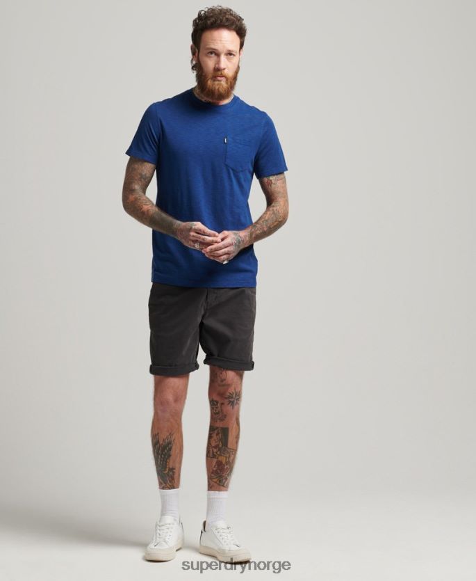 Superdry blå klær 86P46D4884 t-skjorte med rund hals i økologisk bomull menn