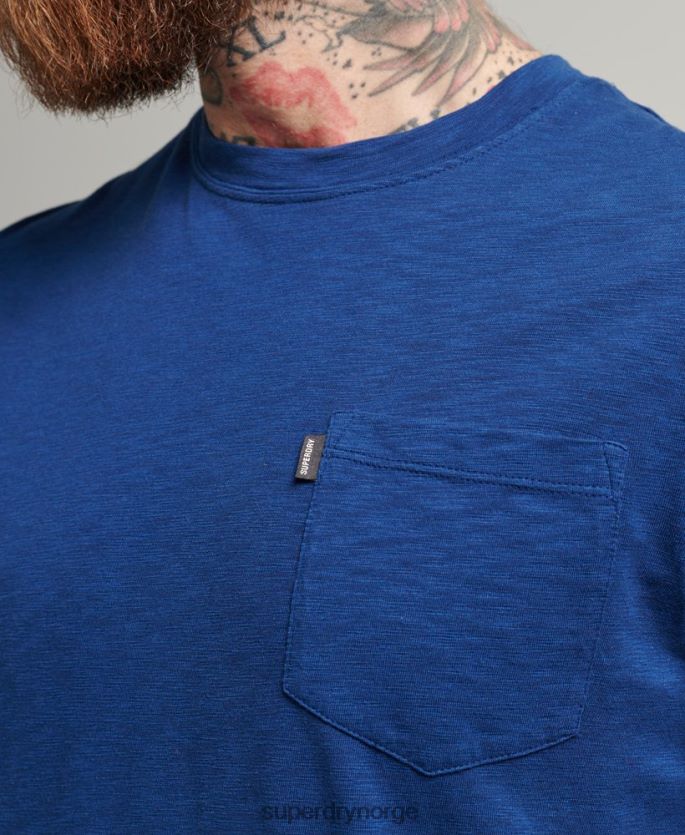 Superdry blå klær 86P46D4884 t-skjorte med rund hals i økologisk bomull menn