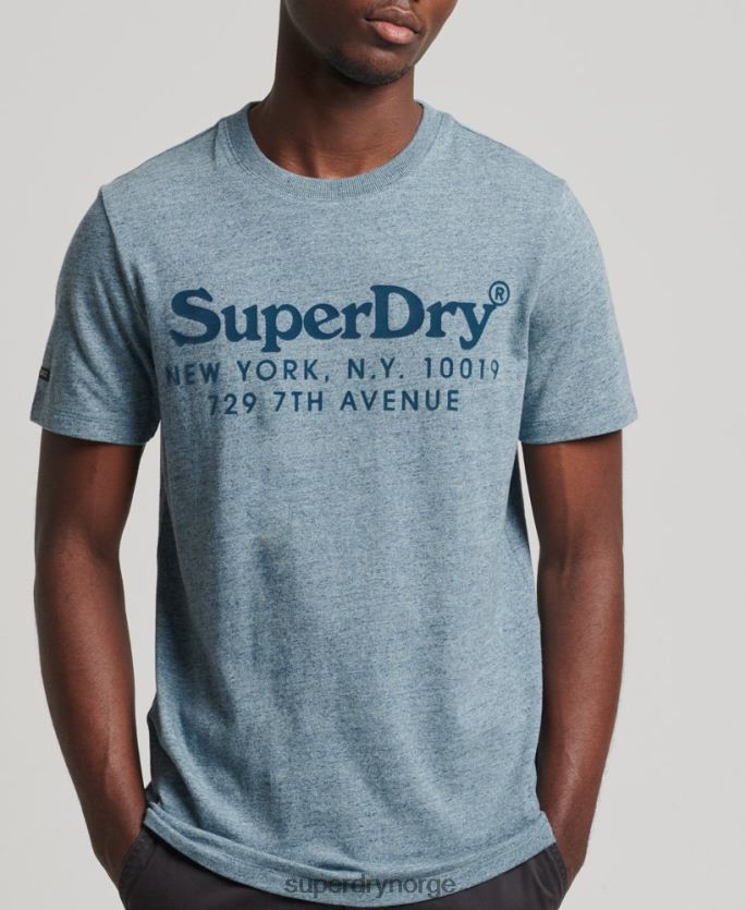 Superdry blå klær 86P46D4893 t-skjorte med logo med spillested menn