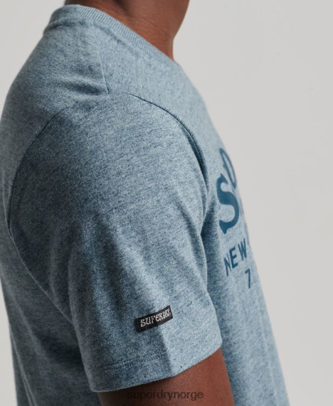 Superdry blå klær 86P46D4893 t-skjorte med logo med spillested menn