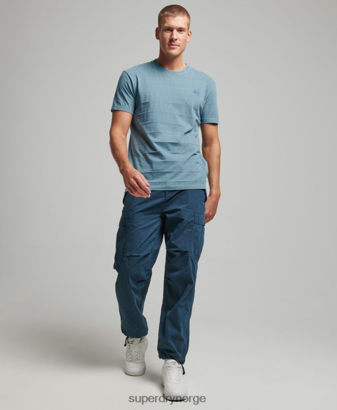 Superdry blå klær 86P46D48 t-skjorte med vintage tekstur i økologisk bomull menn