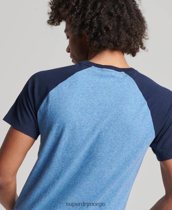 Superdry blå klær 86P46D4924 baseball t-skjorte i økologisk bomull menn