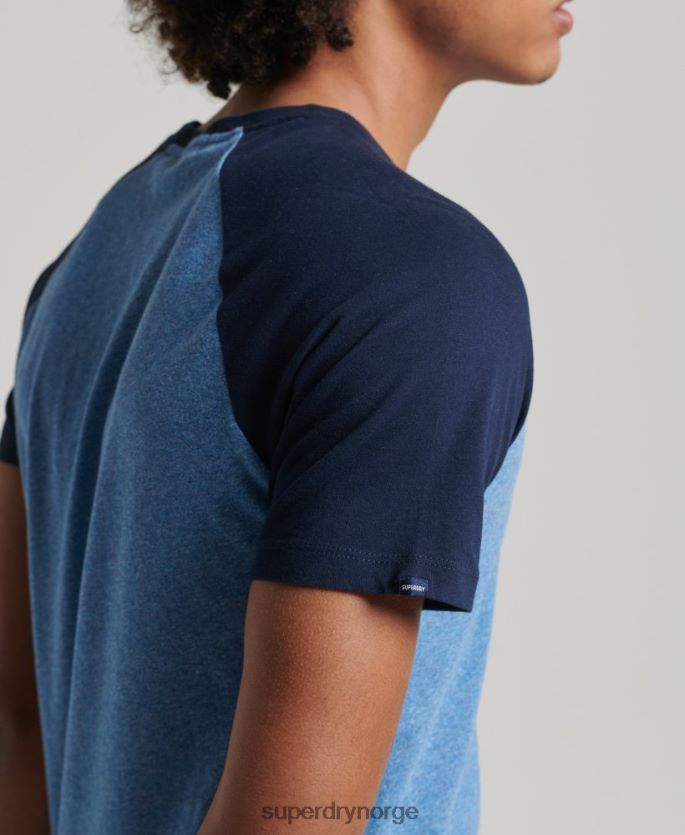 Superdry blå klær 86P46D4924 baseball t-skjorte i økologisk bomull menn